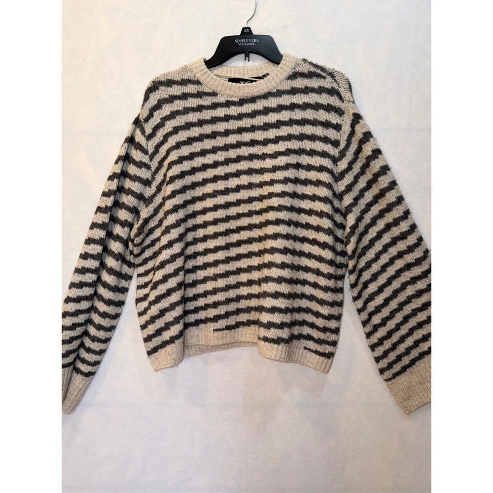Vero Moda Striped Long‎ Sleeve Pullover Sweater Top XL Beige Black